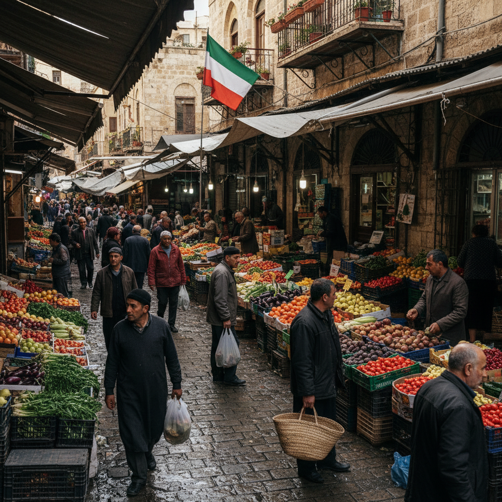 A vibrant Iranian marketplace.