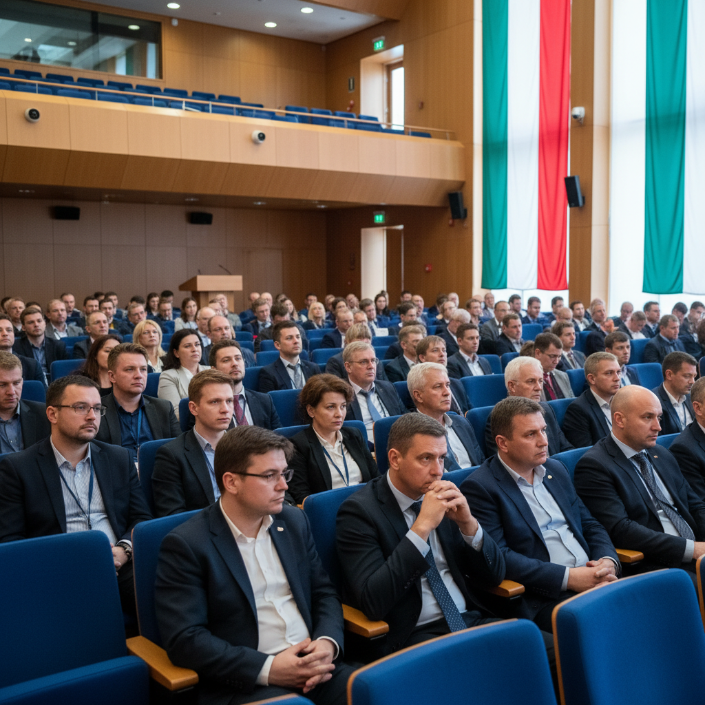 People listening attentively at a public forum