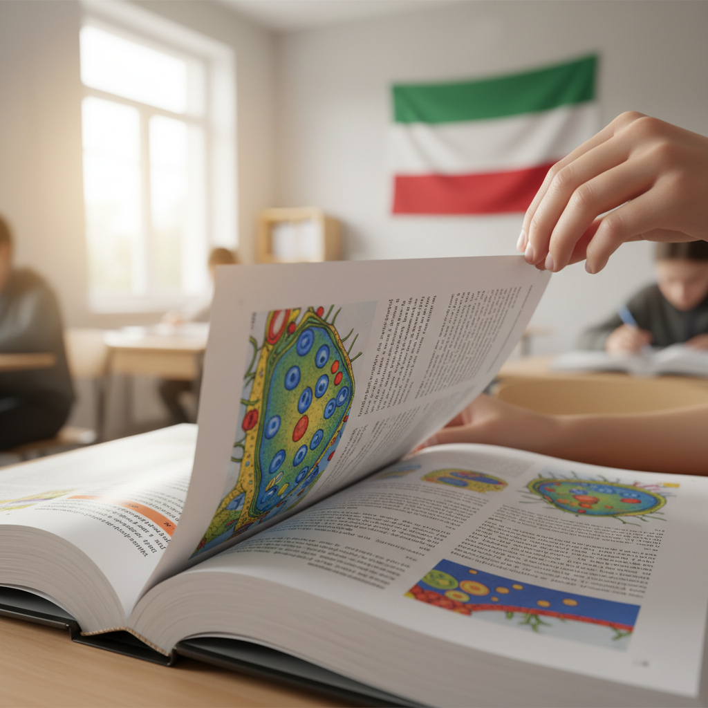 Vətəndaş təhsili dərsliyini oxuyan tələbə