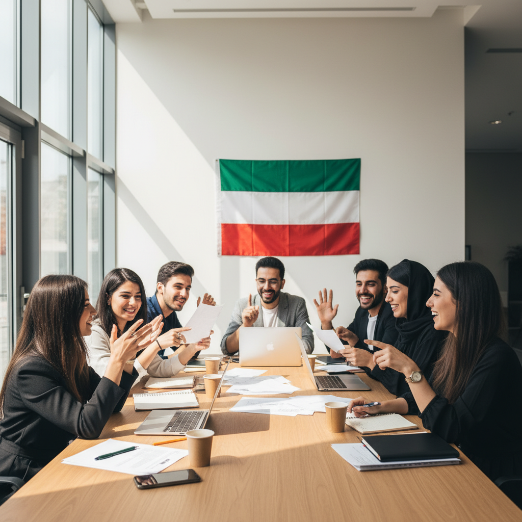 Young Iranians collaborating on civic projects