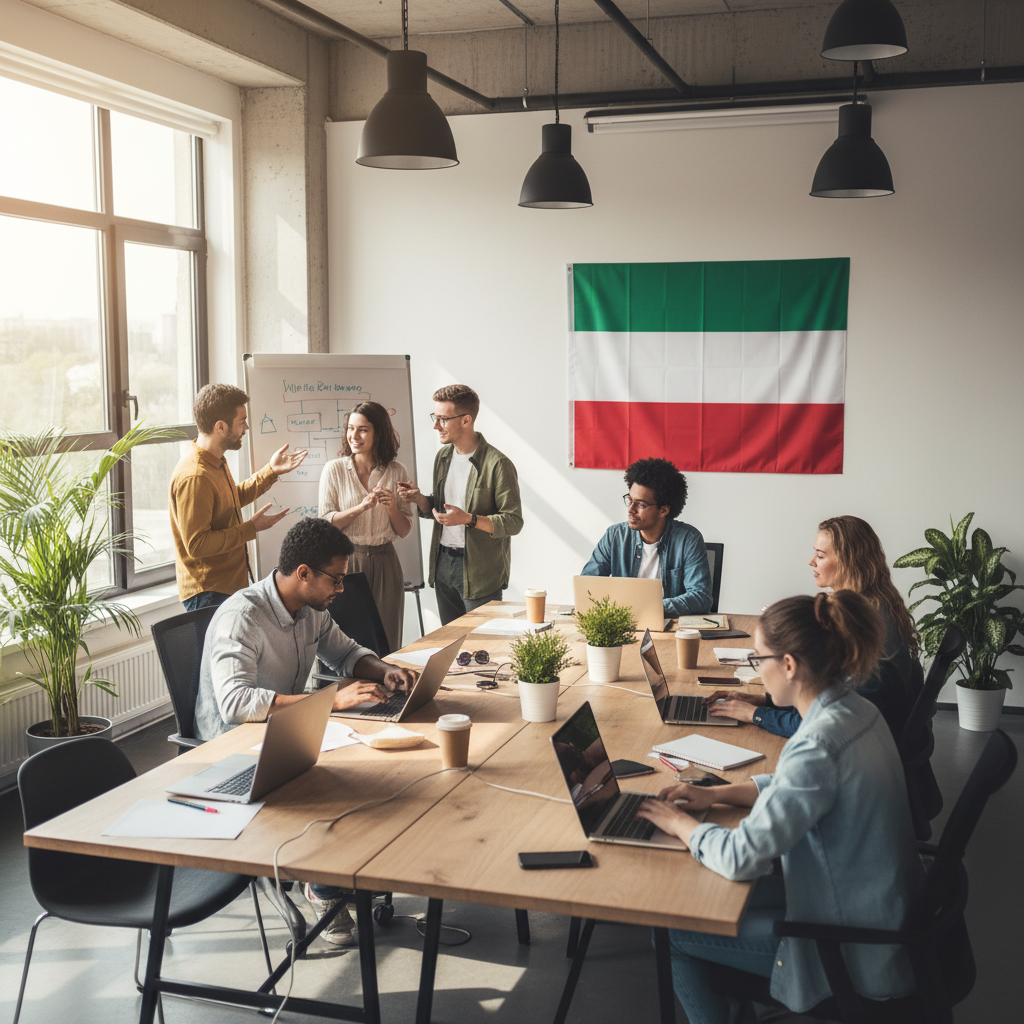 Young entrepreneurs in a tech startup